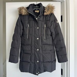 Michael Kors Black Down Hooded Jacket